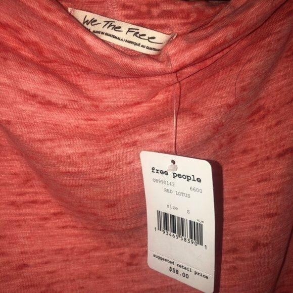 Free People We the Free Astrid tee Size S Red Lotus - Picture 3 of 6